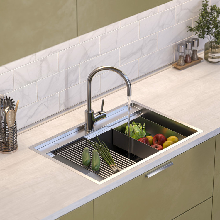 سینک ظرفشویی استیل توکار یک لگنه کمتال مدل A-90